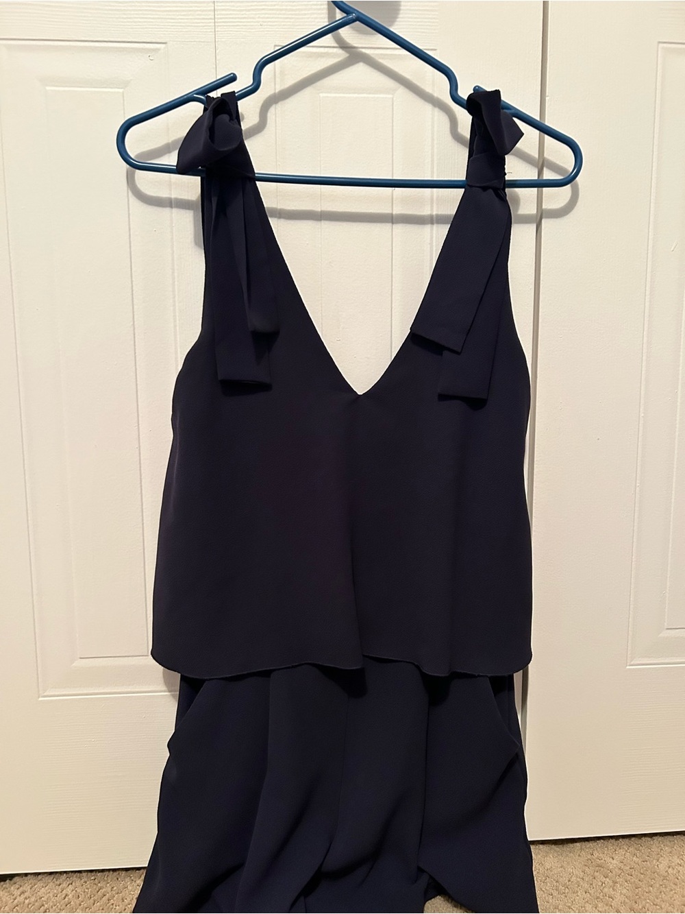 H&M Navy Tie-Shoulder V-Neck Romper